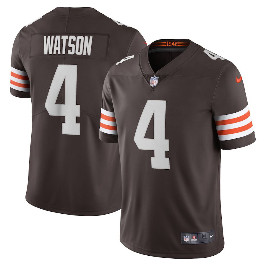 Men Cleveland Browns 4 Deshaun Watson Nike Brown Vapor Limited NFL Jersey